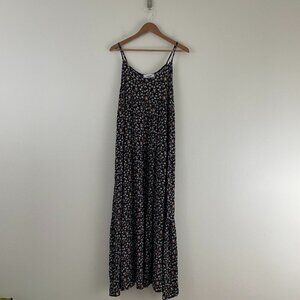 Carly Jean Los Angeles Black Floral Sleeveless Maxi Dress Size Large